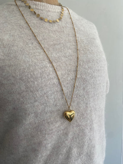 Chunky heart ketting