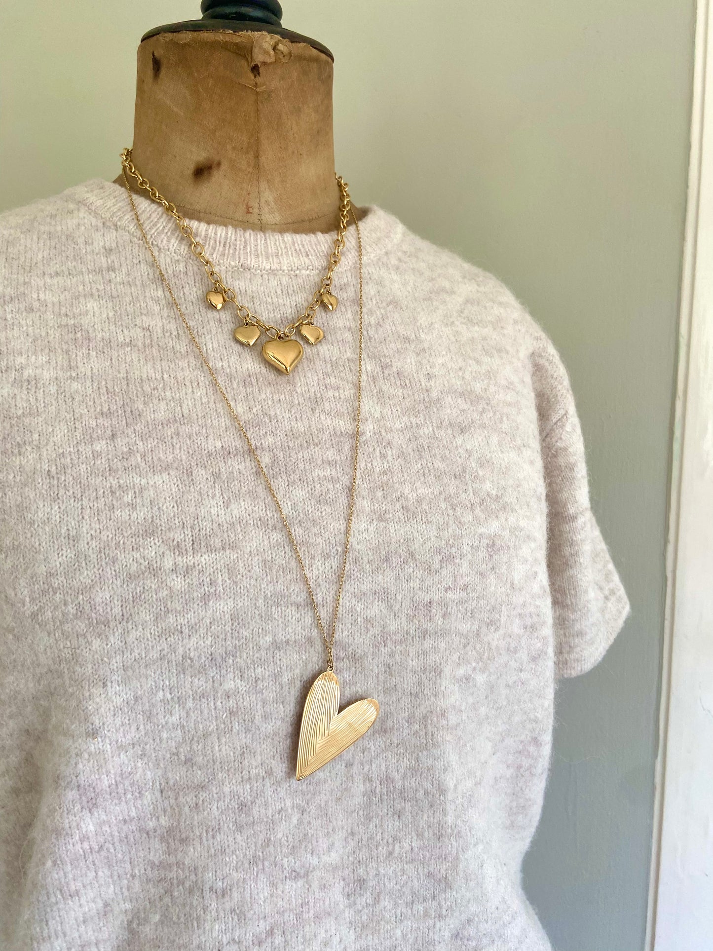 Lange ketting schuin hart