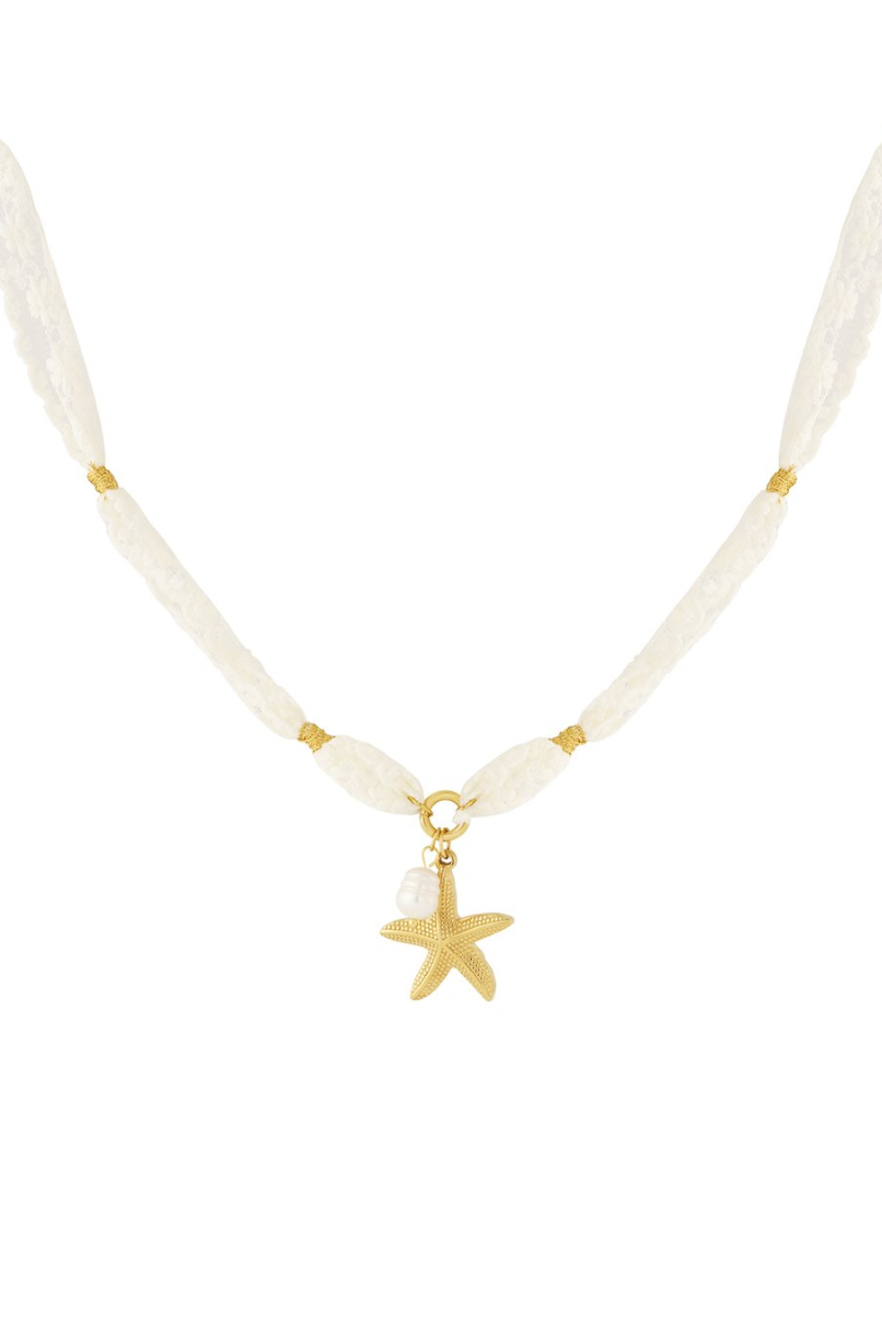 Zeester en parel ketting