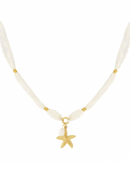 Zeester en parel ketting