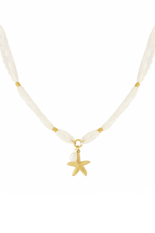 Zeester en parel ketting