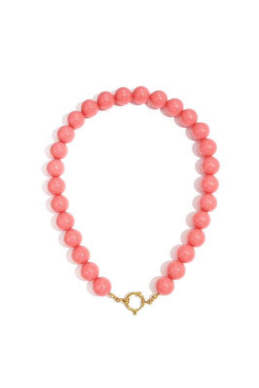 Deep pink kralenketting